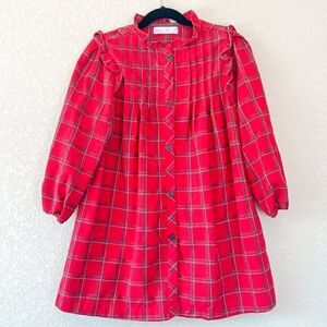 Zara Long Sleeve Plaid Ruffle Dress, Size 8